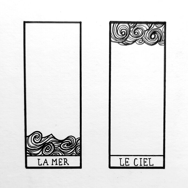 tatouage flash ciel mer rectangle typo