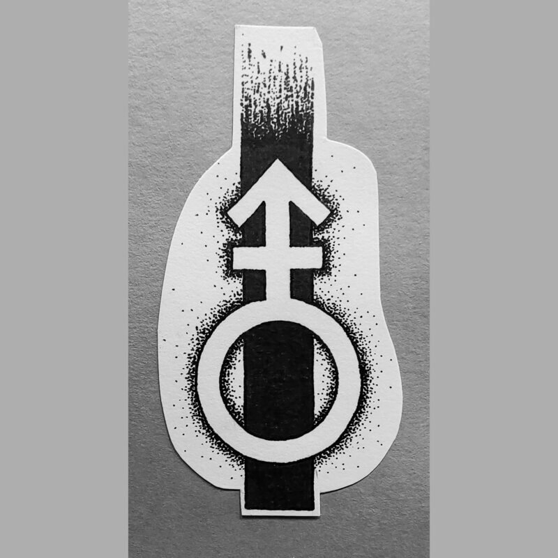 tatouage flash genre androgyne graphique noir points