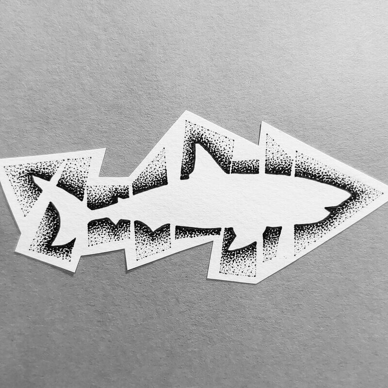 tatouage flash requin silhouette points
